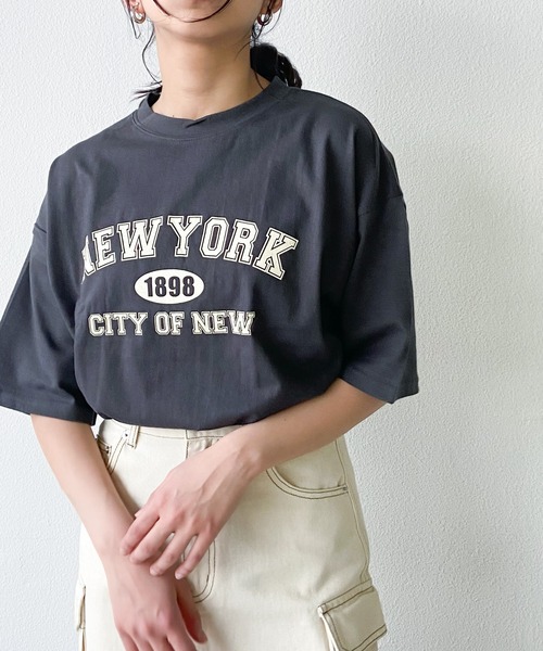 Auntie Rosa Holiday（アンティローザホリデー）の「ロゴプリントTシャツ（Tシャツ/カットソー・レディース・ネイビー/ナチュラル/チャコールグレー・FREE）」の15枚目の写真