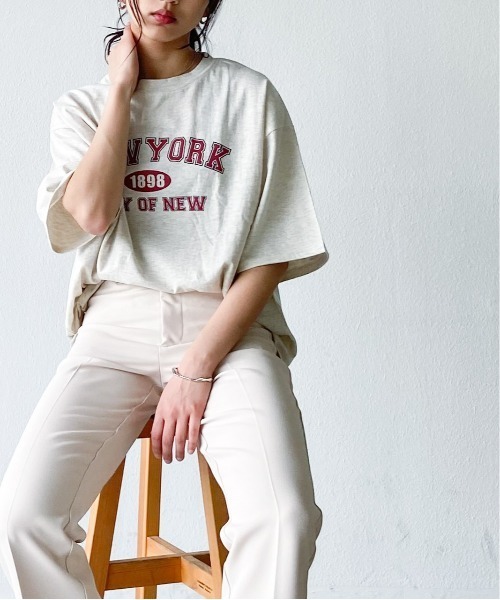 Auntie Rosa Holiday（アンティローザホリデー）の「ロゴプリントTシャツ（Tシャツ/カットソー・レディース・ネイビー/ナチュラル/チャコールグレー・FREE）」の16枚目の写真