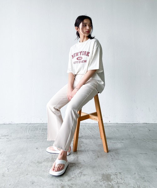 Auntie Rosa Holiday（アンティローザホリデー）の「ロゴプリントTシャツ（Tシャツ/カットソー・レディース・ネイビー/ナチュラル/チャコールグレー・FREE）」の18枚目の写真