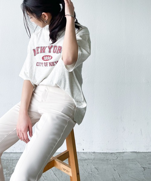 Auntie Rosa Holiday（アンティローザホリデー）の「ロゴプリントTシャツ（Tシャツ/カットソー・レディース・ネイビー/ナチュラル/チャコールグレー・FREE）」の19枚目の写真