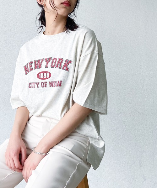 Auntie Rosa Holiday（アンティローザホリデー）の「ロゴプリントTシャツ（Tシャツ/カットソー・レディース・ネイビー/ナチュラル/チャコールグレー・FREE）」の21枚目の写真