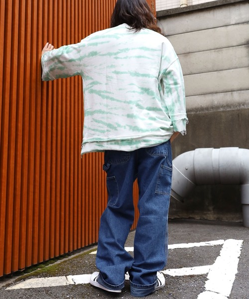 CAL O LINE（キャルオーライン）の「CAL O LINE/キャルオーライン TIE DYE CUT-OFF SWEAT タイダイ柄 スウェット トレーナー（スウェット・メンズ・ネイビー/グリーン・M/L/XL）」の21枚目の写真