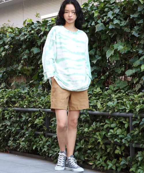 CAL O LINE（キャルオーライン）の「CAL O LINE/キャルオーライン TIE DYE CUT-OFF SWEAT タイダイ柄 スウェット トレーナー（スウェット・メンズ・ネイビー/グリーン・M/L/XL）」の14枚目の写真