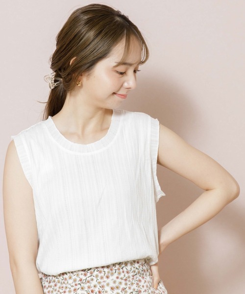 flower（フラワー）の「ミドルタンクトップ（タンクトップ・レディース・ベージュ/ホワイト・FREE）」の2枚目の写真