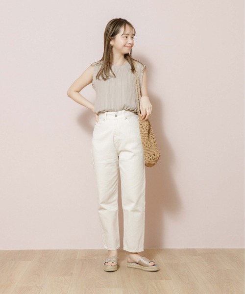 flower（フラワー）の「ミドルタンクトップ（タンクトップ・レディース・ベージュ/ホワイト・FREE）」の12枚目の写真