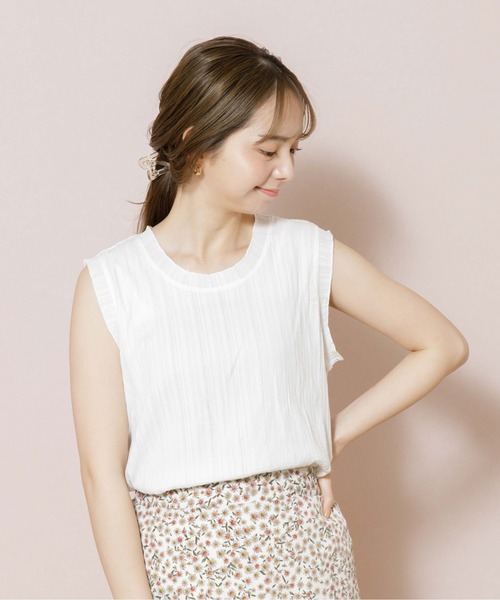 flower（フラワー）の「ミドルタンクトップ（タンクトップ・レディース・ベージュ/ホワイト・FREE）」の18枚目の写真