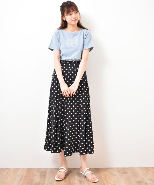 MAJESTIC LEGON（マジェスティックレゴン）の「カフェタイムＴｅｅ（Tシャツ/カットソー・レディース・ホワイト系その他2/ブルー/アイボリー・MEDIUM/SMALL）」の19枚目の写真