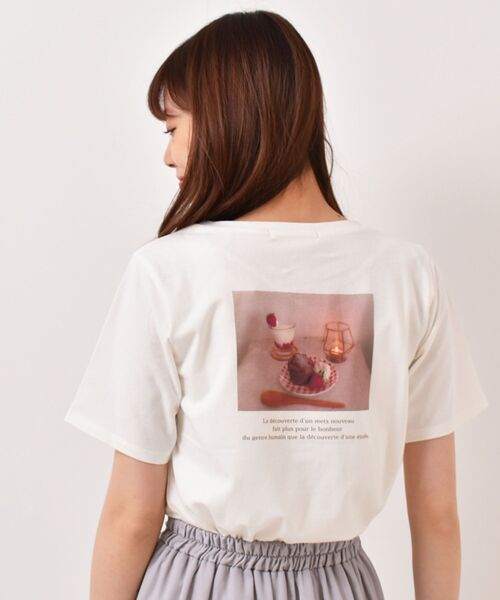 MAJESTIC LEGON（マジェスティックレゴン）の「カフェタイムＴｅｅ（Tシャツ/カットソー・レディース・ホワイト系その他2/ブルー/アイボリー・MEDIUM/SMALL）」の22枚目の写真