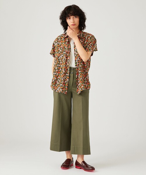 ポールスミスの茶系ブラウス フラミンゴ動物】PAUL SMITH シャツ ポールスミスの茶系ブラウス フラミンゴ動物】PAUL SMITH シャツ