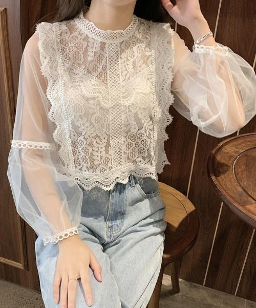 yuue' ( wear )（ユーイ）の「シースルーロングスリーブレーストップス