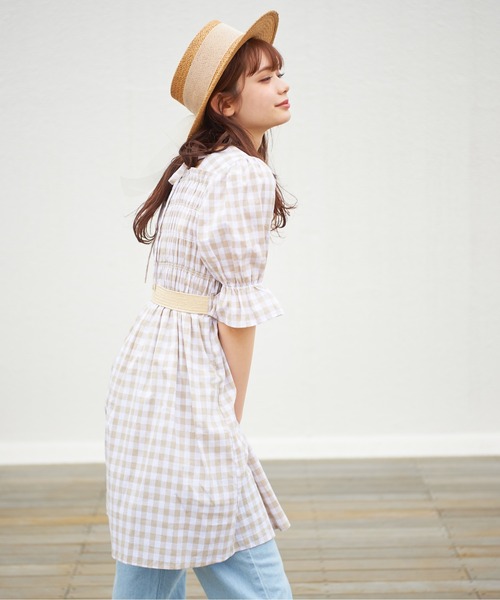 OLIVE des OLIVE(オリーブデオリーブ)の「オーガンリボンカンカン帽(ハット・レディース・ブラウン/オフホワイト・FREE)」の15枚目の写真