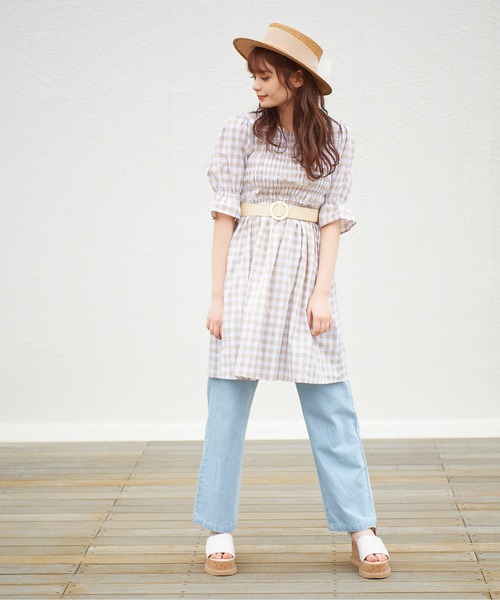 OLIVE des OLIVE(オリーブデオリーブ)の「オーガンリボンカンカン帽(ハット・レディース・ブラウン/オフホワイト・FREE)」の22枚目の写真