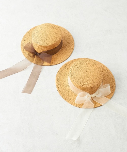 OLIVE des OLIVE(オリーブデオリーブ)の「オーガンリボンカンカン帽(ハット・レディース・ブラウン/オフホワイト・FREE)」の21枚目の写真