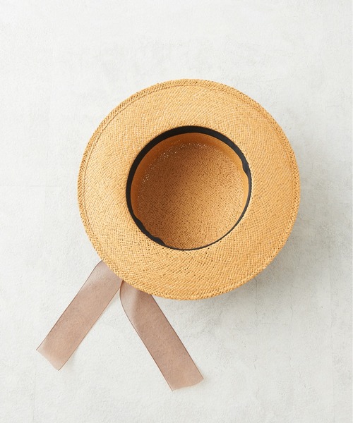 OLIVE des OLIVE(オリーブデオリーブ)の「オーガンリボンカンカン帽(ハット・レディース・ブラウン/オフホワイト・FREE)」の6枚目の写真