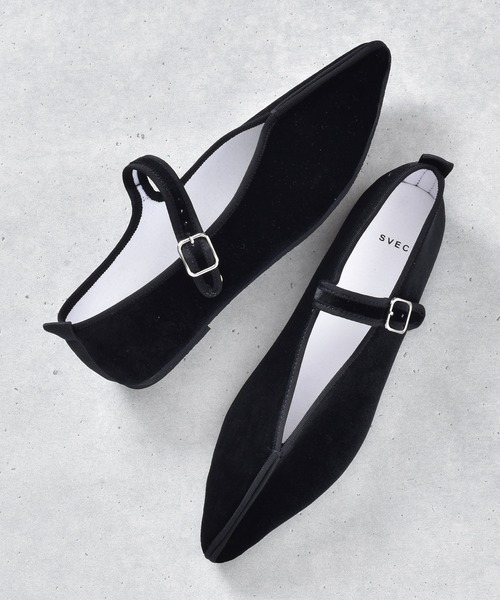 SVEC（シュベック）の「ポインテッドトゥ カンフーシューズ /（バレエシューズ・レディース・ホワイト/ブラック/ブラック系その他/ブラック系その他2・38/39/35/36/37）」の4枚目の写真