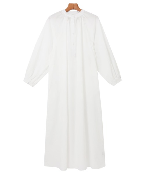 andme（アンドミー）の「コットンボリューム長袖シャツワンピース（ワンピース・レディース・オフホワイト/チャコールグレー/グレー系その他・M）」の13枚目の写真