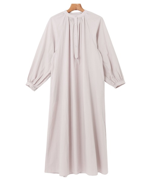 andme（アンドミー）の「コットンボリューム長袖シャツワンピース（ワンピース・レディース・オフホワイト/チャコールグレー/グレー系その他・M）」の17枚目の写真