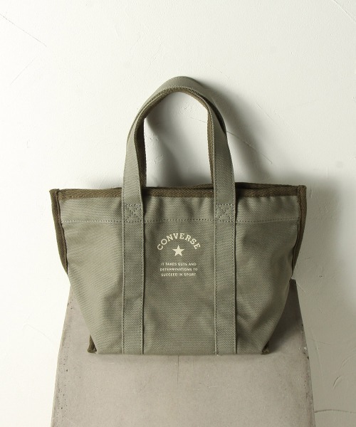 LIPSTAR（リップスター）の「≪CONVERSE／コンバース≫キャンバスパイピングトートバッグ（ハンドバッグ・レディース・カーキ/オフホワイト/ブラック・FREE）」の3枚目の写真