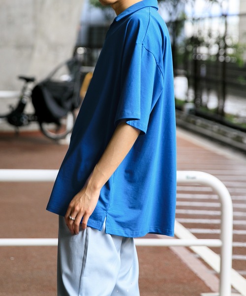 Adoon plain（アドーンプレーン）の「【Adoon plain】襟付きTシャツ（シャツ/ブラウス・メンズ・ブラック/サックスブルー/マスタード・MEDIUM/LARGE）」の18枚目の写真