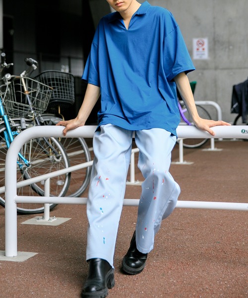 Adoon plain（アドーンプレーン）の「【Adoon plain】襟付きTシャツ（シャツ/ブラウス・メンズ・ブラック/サックスブルー/マスタード・MEDIUM/LARGE）」の12枚目の写真