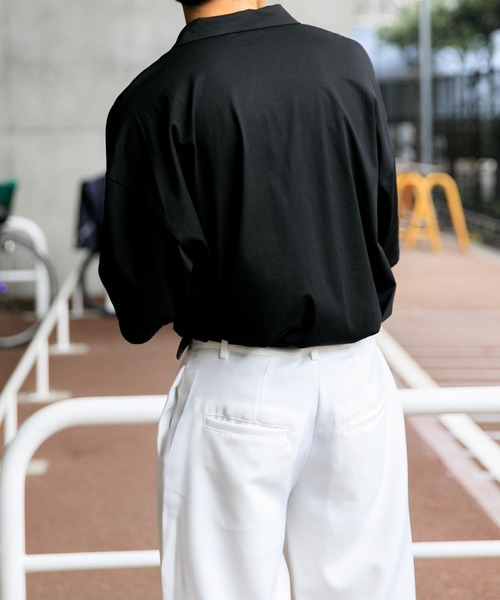 Adoon plain（アドーンプレーン）の「【Adoon plain】襟付きTシャツ（シャツ/ブラウス・メンズ・ブラック/サックスブルー/マスタード・MEDIUM/LARGE）」の8枚目の写真