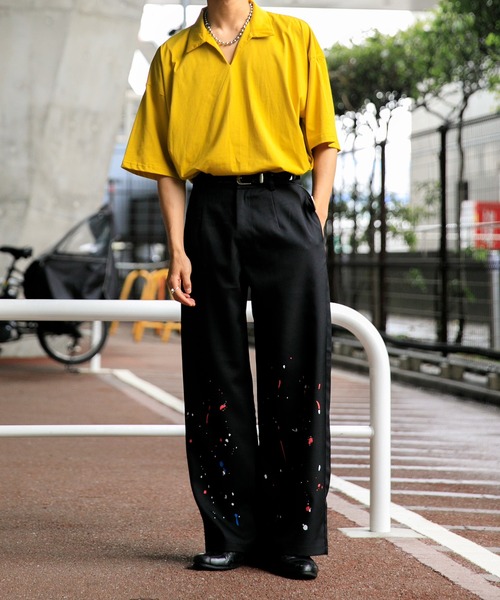 Adoon plain（アドーンプレーン）の「【Adoon plain】襟付きTシャツ（シャツ/ブラウス・メンズ・ブラック/サックスブルー/マスタード・MEDIUM/LARGE）」の21枚目の写真