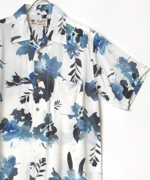 Lazar（ラザル）の「レーヨン 総柄 オープンカラーシャツ/アロハシャツ（シャツ/ブラウス・メンズ・ブラック系その他/グリーン系その他/イエロー系その他/オレンジ系その他/ホワイト系その他3/ブラック系その他3/ブラック系その他5/ベージュ系その他3/グリーン系その他3/ブルー系その他3/ブルー系その他5/ホワイト系その他/グレー系その他/ブルー系その他/ピンク系その他/ホワイト系その他2/ブラック系その他2/ブラック系その他4/ベージュ系その他2/グリーン系その他2/ブルー系その他2/ブルー系その他4/ブルー系その他6・L/M/S/LL）」の3枚目の写真