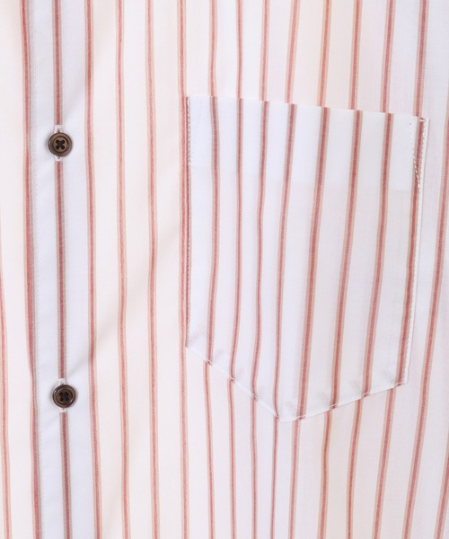 UNION STATION（ユニオンステーション）の「七分袖ストライプバンドカラーシャツ（シャツ/ブラウス・メンズ・サックスブルー/ホワイト系その他/レッド系その他/ブルー系その他・LL/M/L）」の10枚目の写真