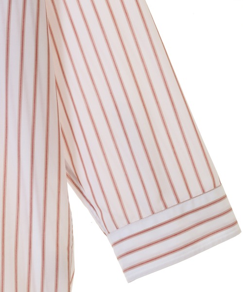 UNION STATION（ユニオンステーション）の「七分袖ストライプバンドカラーシャツ（シャツ/ブラウス・メンズ・サックスブルー/ホワイト系その他/レッド系その他/ブルー系その他・LL/M/L）」の8枚目の写真