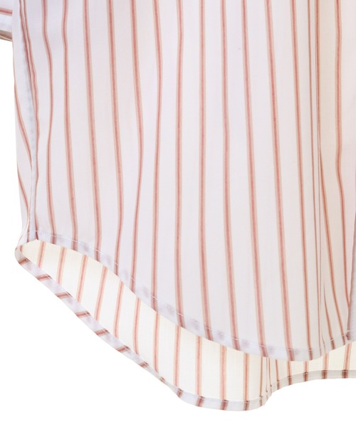 UNION STATION（ユニオンステーション）の「七分袖ストライプバンドカラーシャツ（シャツ/ブラウス・メンズ・サックスブルー/ホワイト系その他/レッド系その他/ブルー系その他・LL/M/L）」の7枚目の写真