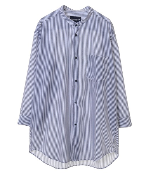 UNION STATION（ユニオンステーション）の「七分袖ストライプバンドカラーシャツ（シャツ/ブラウス・メンズ・サックスブルー/ホワイト系その他/レッド系その他/ブルー系その他・LL/M/L）」の20枚目の写真