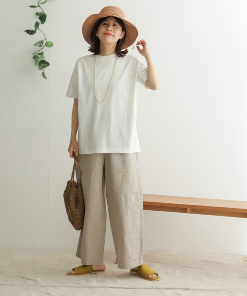 URBAN RESEARCH DOORS（アーバンリサーチドアーズ）の「オーガニックコットン半袖Tシャツ（Tシャツ/カットソー・レディース・ピンク/オフホワイト/カーキ/チャコールグレー・ONE）」の10枚目の写真