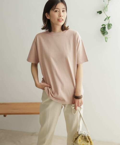 URBAN RESEARCH DOORS（アーバンリサーチドアーズ）の「オーガニックコットン半袖Tシャツ（Tシャツ/カットソー・レディース・ピンク/オフホワイト/カーキ/チャコールグレー・ONE）」の14枚目の写真