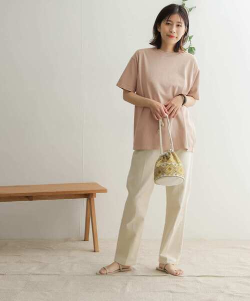 URBAN RESEARCH DOORS（アーバンリサーチドアーズ）の「オーガニックコットン半袖Tシャツ（Tシャツ/カットソー・レディース・ピンク/オフホワイト/カーキ/チャコールグレー・ONE）」の17枚目の写真