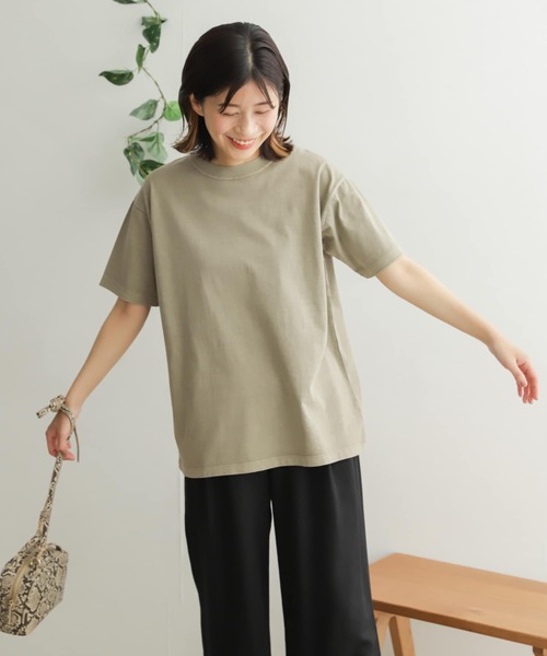 URBAN RESEARCH DOORS（アーバンリサーチドアーズ）の「オーガニックコットン半袖Tシャツ（Tシャツ/カットソー・レディース・ピンク/オフホワイト/カーキ/チャコールグレー・ONE）」の21枚目の写真