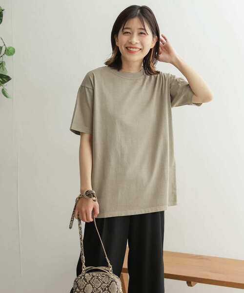 URBAN RESEARCH DOORS（アーバンリサーチドアーズ）の「オーガニックコットン半袖Tシャツ（Tシャツ/カットソー・レディース・ピンク/オフホワイト/カーキ/チャコールグレー・ONE）」の22枚目の写真