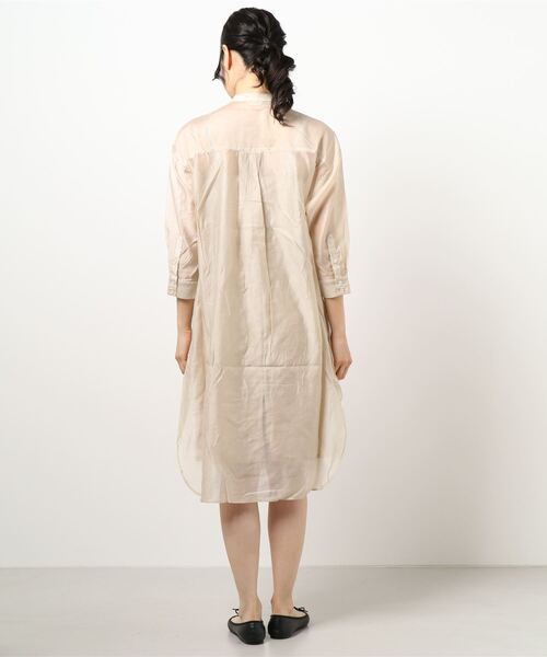 Te chichi（テチチ）の「シアーバンドカラーシャツワンピース（シャツワンピース・レディース・オフホワイト/ベージュ/グリーン・ﾌﾘ-）」の5枚目の写真