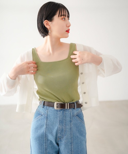 PAGEBOY（ページボーイ）の「シアーショートカーディガン（カーディガン/ボレロ・レディース・ブラック/オフホワイト/グレイッシュベージュ/グリーン系その他4・FREE）」の6枚目の写真