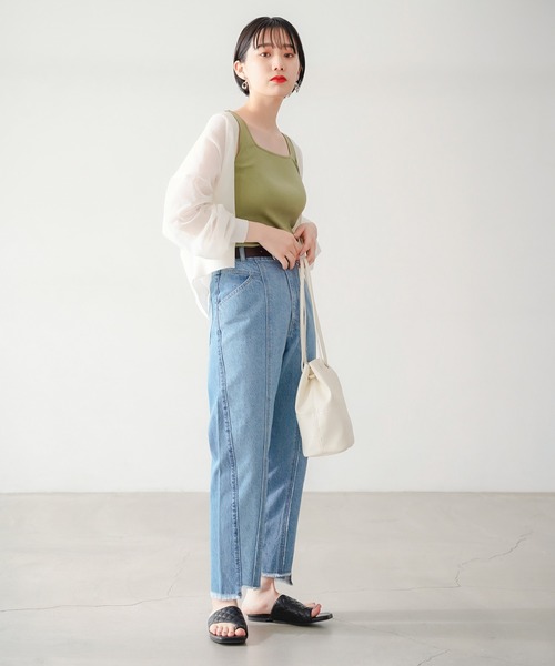 PAGEBOY（ページボーイ）の「シアーショートカーディガン（カーディガン/ボレロ・レディース・ブラック/オフホワイト/グレイッシュベージュ/グリーン系その他4・FREE）」の10枚目の写真