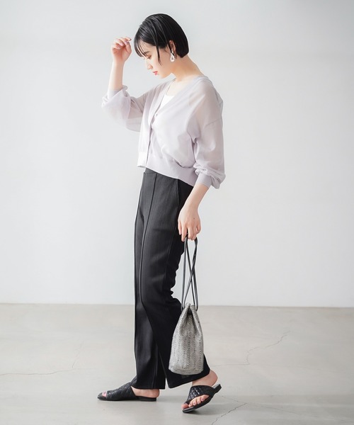 PAGEBOY（ページボーイ）の「シアーショートカーディガン（カーディガン/ボレロ・レディース・ブラック/オフホワイト/グレイッシュベージュ/グリーン系その他4・FREE）」の15枚目の写真