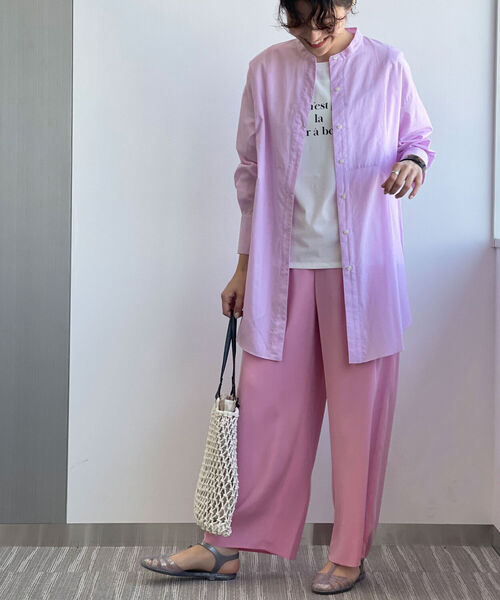 NOLLEY’S(ノーリーズ)の「ポプリンスリットシャツ ストライプスリットシャツ(シャツ/ブラウス・レディース・ホワイト/ブルー系その他3/ピンク系その他3・38)」の6枚目の写真