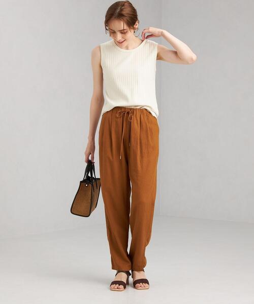 green label relaxing（グリーンレーベルリラクシング）の「CFC ワイド リブ ノースリーブ プルオーバー カットソー（Tシャツ/カットソー・レディース・ダークグレー/ナチュラル/ケリー・FREE）」の11枚目の写真