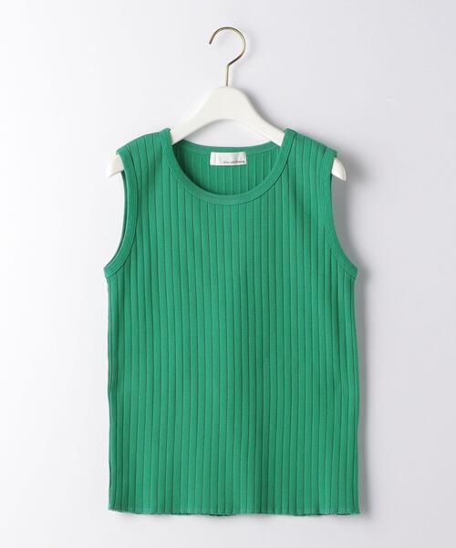 green label relaxing（グリーンレーベルリラクシング）の「CFC ワイド リブ ノースリーブ プルオーバー カットソー（Tシャツ/カットソー・レディース・ダークグレー/ナチュラル/ケリー・FREE）」の10枚目の写真