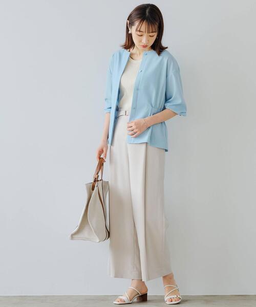 green label relaxing（グリーンレーベルリラクシング）の「CFC ワイド リブ ノースリーブ プルオーバー カットソー（Tシャツ/カットソー・レディース・ダークグレー/ナチュラル/ケリー・FREE）」の22枚目の写真