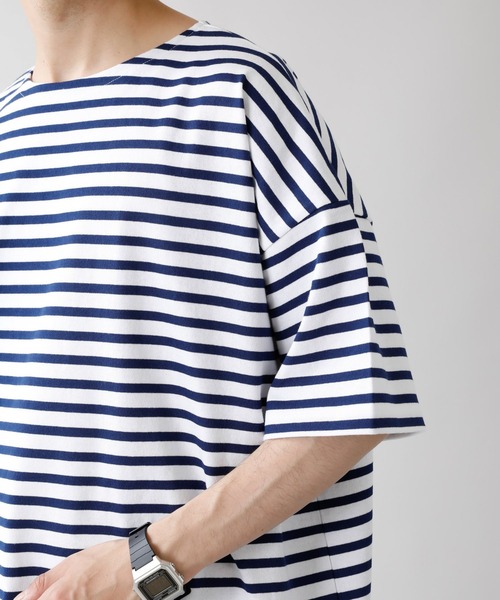 RAGEBLUE（レイジブルー）の「マリンボーダー/サイドスリットビッグTシャツ/949576（Tシャツ/カットソー・メンズ・ベージュ/ホワイト×ネイビー・MEDIUM/LARGE）」の20枚目の写真