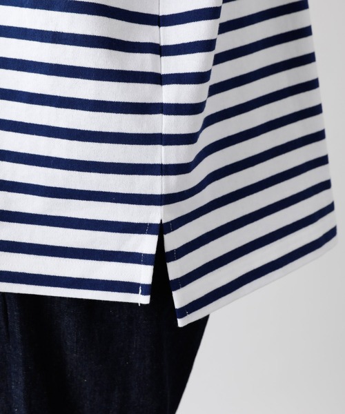 RAGEBLUE（レイジブルー）の「マリンボーダー/サイドスリットビッグTシャツ/949576（Tシャツ/カットソー・メンズ・ベージュ/ホワイト×ネイビー・MEDIUM/LARGE）」の22枚目の写真