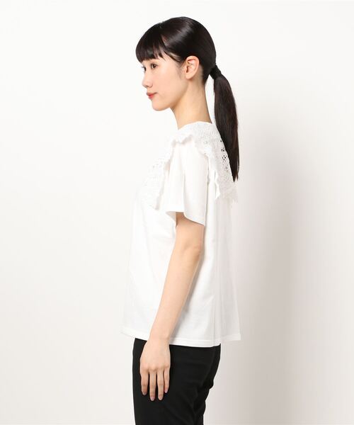 muure（ミュール）の「レース襟付き半袖カットソー（Tシャツ/カットソー・レディース・ブラック/アイボリー・FREE）」の4枚目の写真