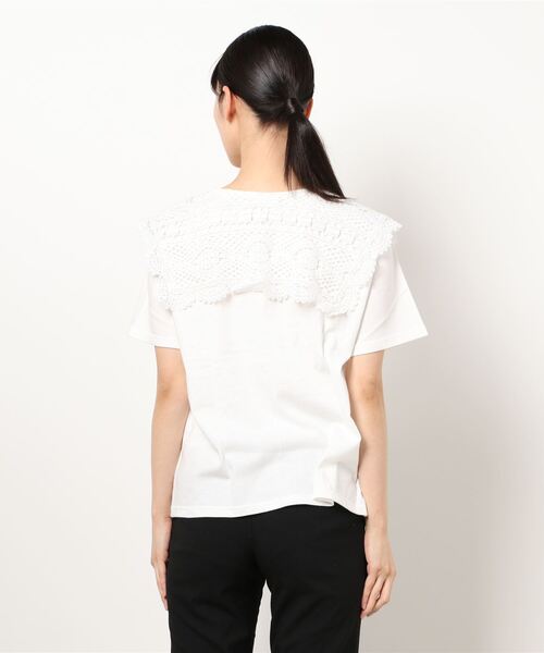 muure（ミュール）の「レース襟付き半袖カットソー（Tシャツ/カットソー・レディース・ブラック/アイボリー・FREE）」の3枚目の写真