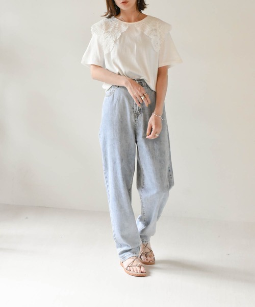 muure（ミュール）の「レース襟付き半袖カットソー（Tシャツ/カットソー・レディース・ブラック/アイボリー・FREE）」の13枚目の写真