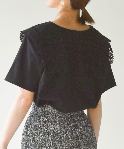 muure（ミュール）の「レース襟付き半袖カットソー（Tシャツ/カットソー・レディース・ブラック/アイボリー・FREE）」の16枚目の写真